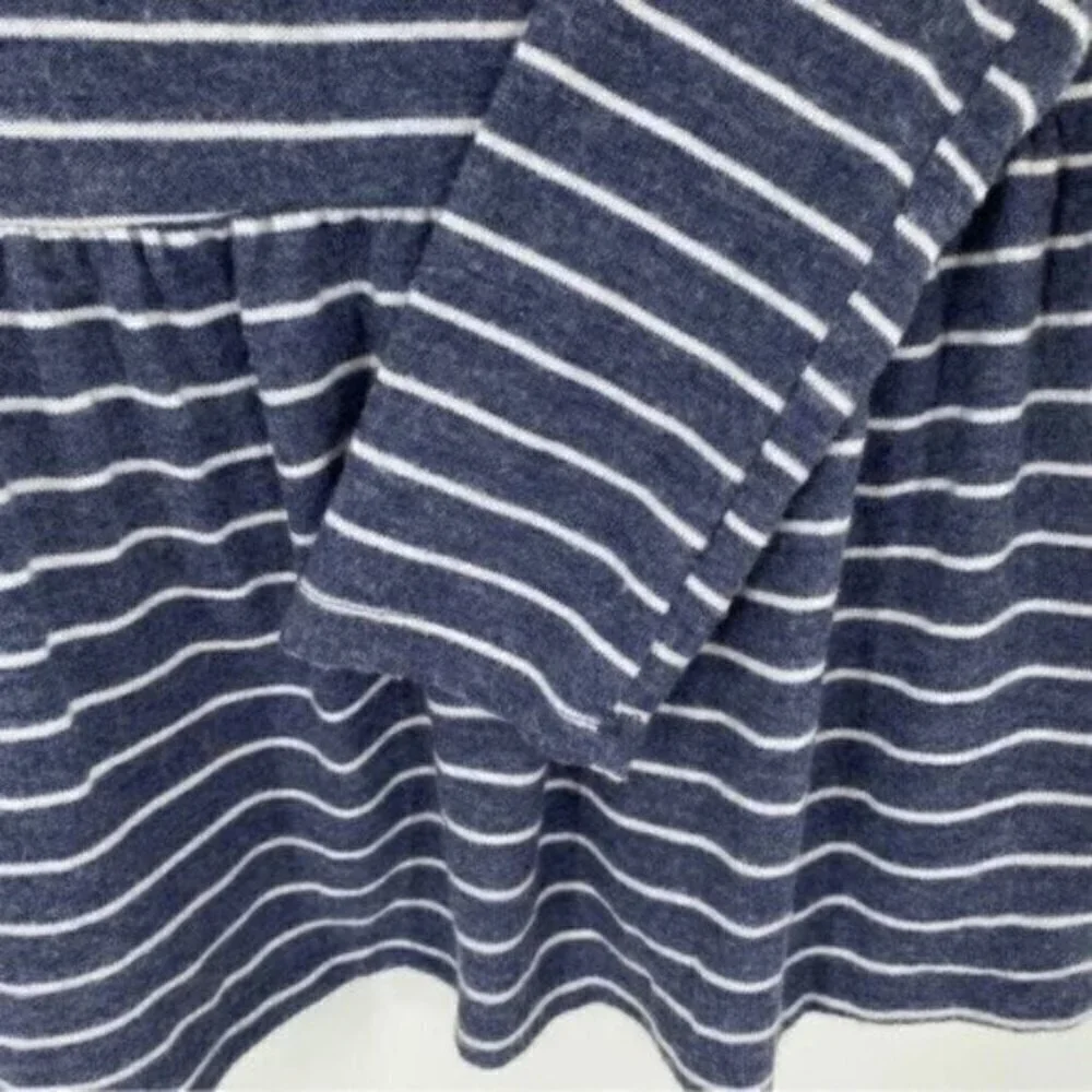 Modcloth Peplum Top Blue White Striped Knit - Picture 9 of 11